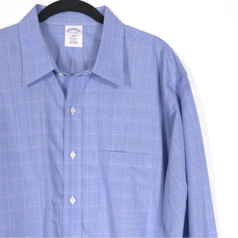 Brooks Brothers Men’s REGENT NON-IRON Cotton LS Plaid Shirt 17‎ 1/2 - 4/5